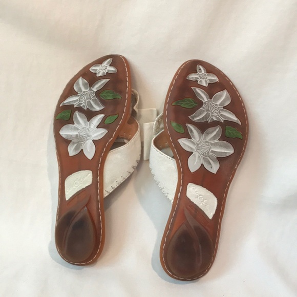 Børn Crown White Leather Bow Sandals - Picture 3 of 6